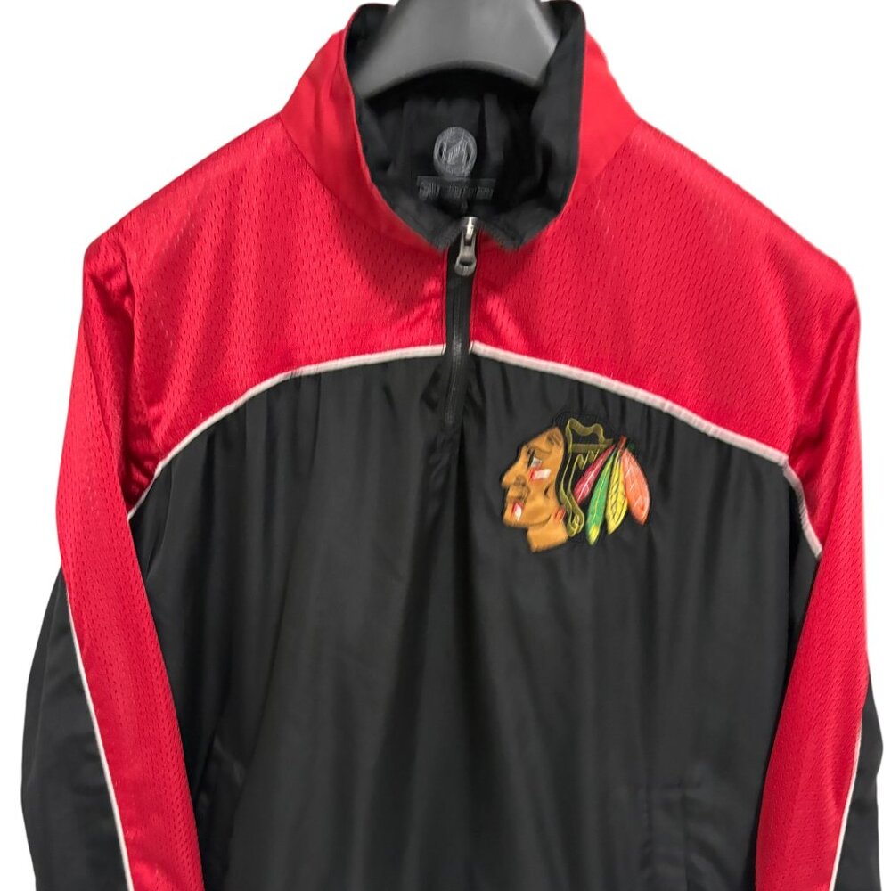NHL Chicago Black Hawks 1/4 Zip Pullover Jacket Size 2XL GIII Sports